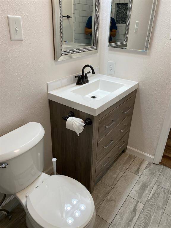Standing shower in primary bathroom