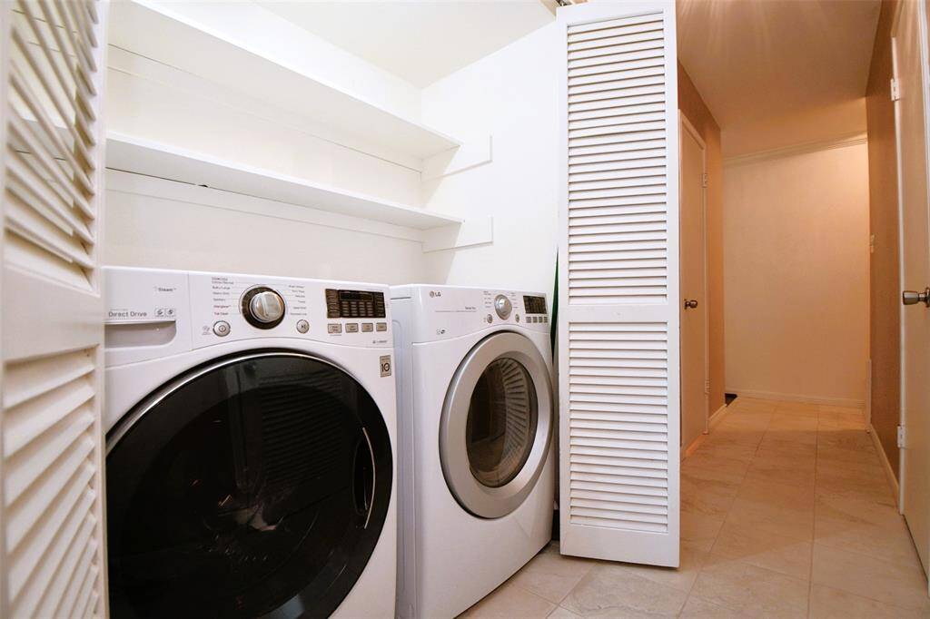 Full size washer and dryer included.