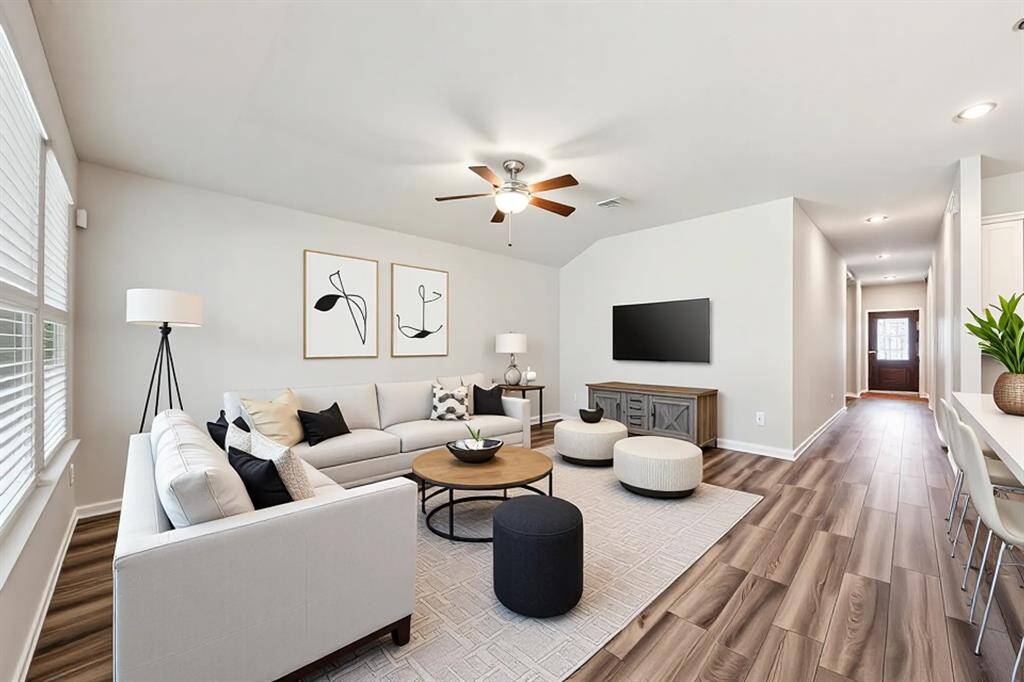 Family room virtually staged