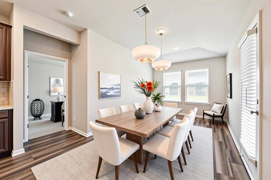 Dining area virtually staged