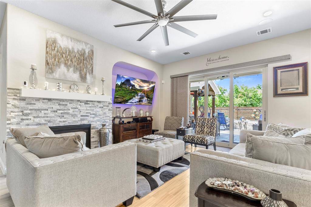 Open and bright Living area with the California sliding doors.