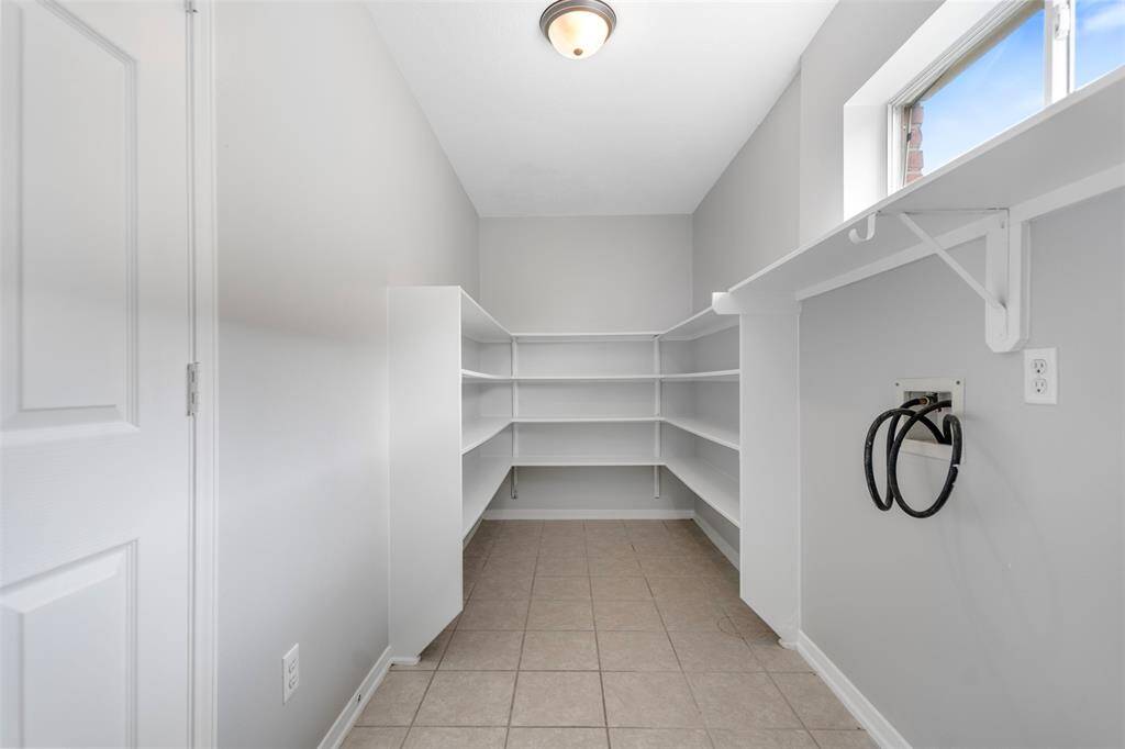 Walk in pantry and utility room in house
