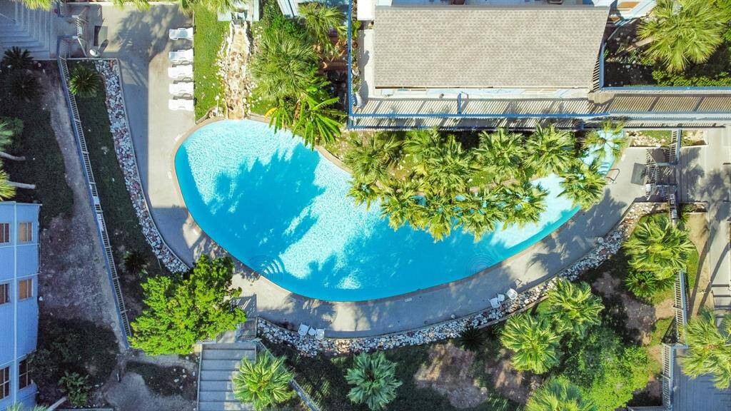Aerial view of Lagoon Pool area