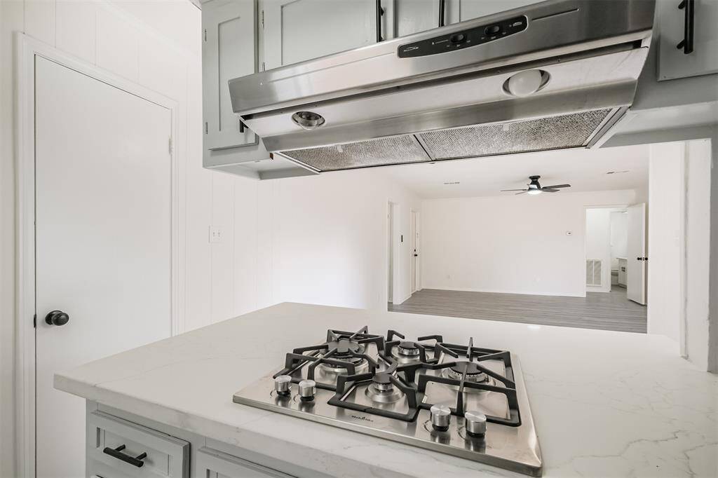 New gas cooktop and ventilation system.