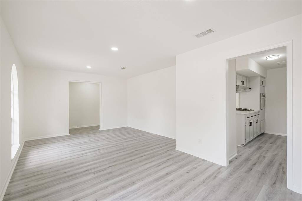 Formal living room and entry to the kitchen