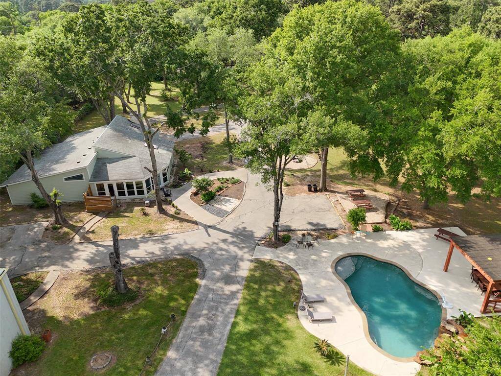 Aerial view of the property.