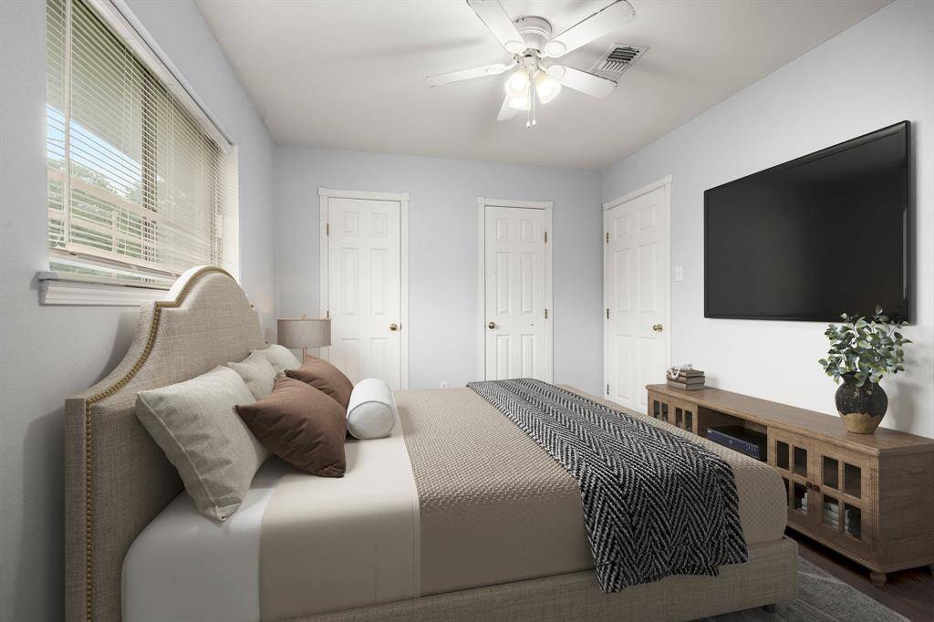 Primary bedroom has been virtually staged