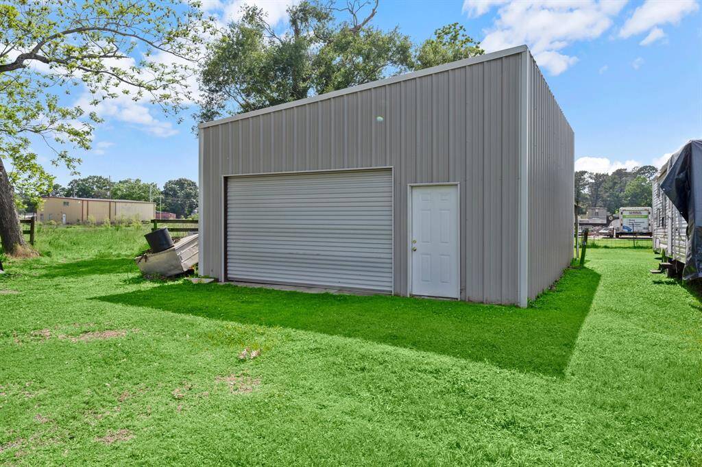 Large metal shop for tools, large equipment, or storage.