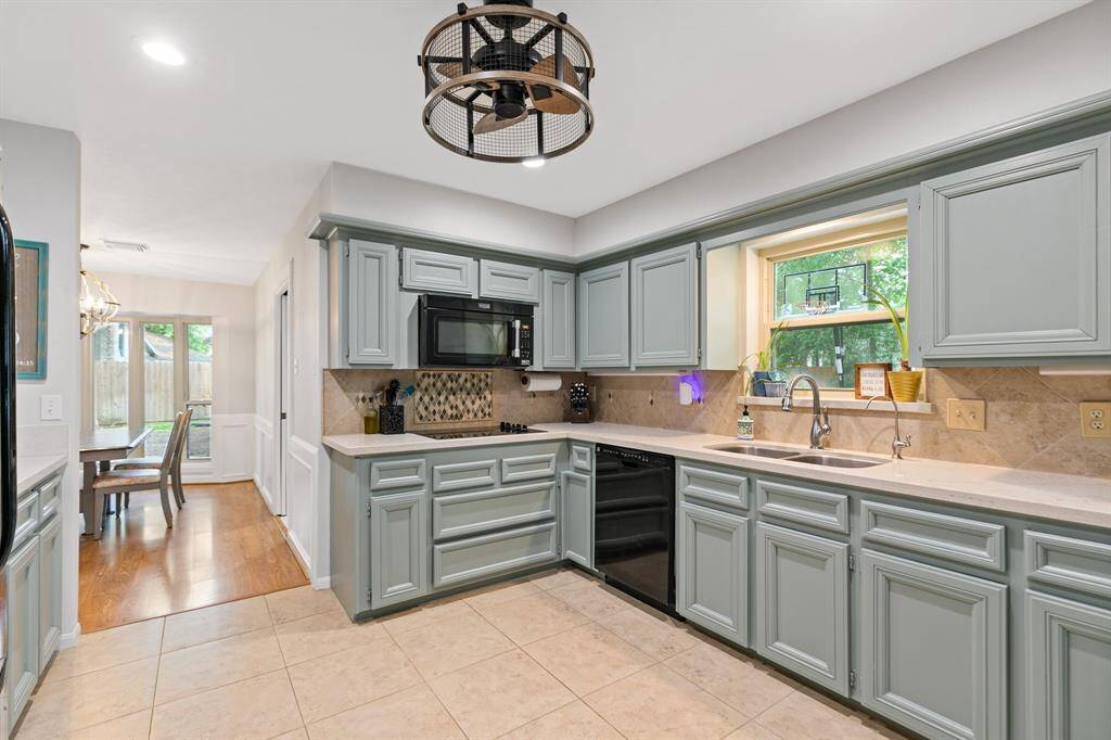Extraordinary kitchen with freshly painted cabinets.