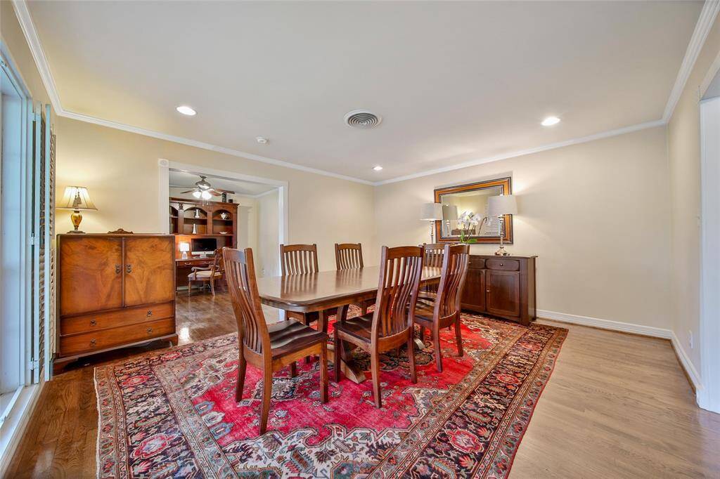 Light and bright formal dining room.