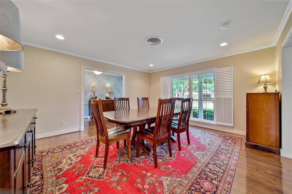 Light and bright formal dining room.