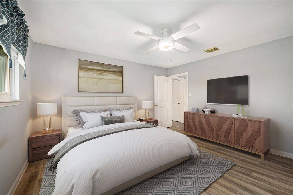 Primary bedroom virtually staged
