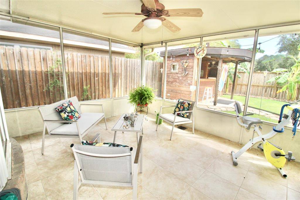 screened patio ready for relaxing afternoons