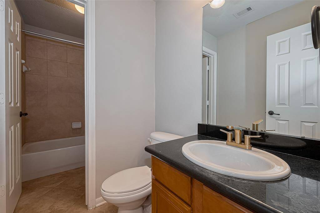 Full bath located downstairs with tub/shower combo.