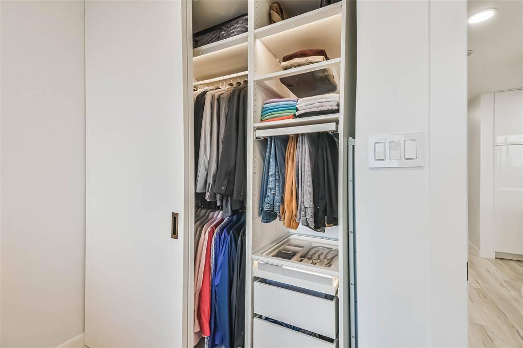 Great storage throughout the home is again featured in the secondary bedroom.  There is room for luggage, clothing, shoes, and accessories.