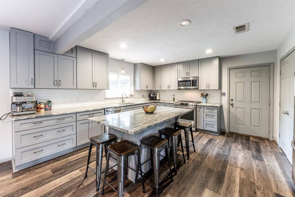 Kitchen looking from dining area.