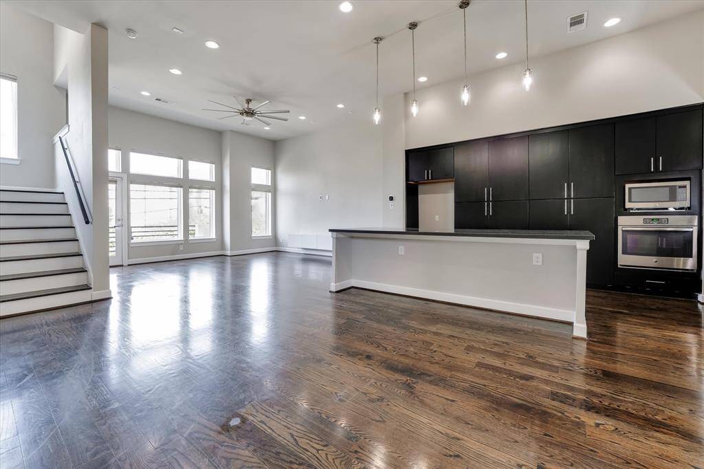 Open living and dining area