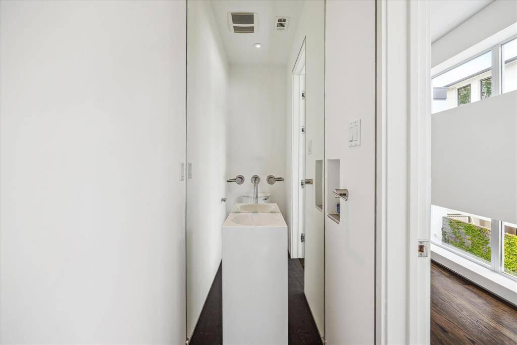 Half bath adjacent to media room