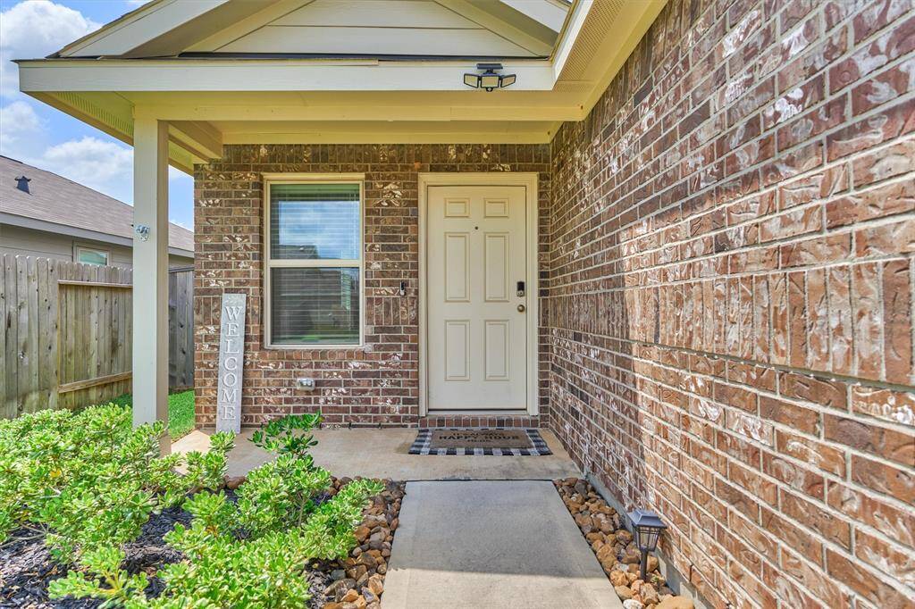 Enjoy a cup of coffee on your covered front patio.