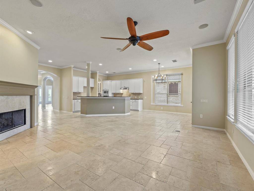 Family Room with gaslog Fireplace