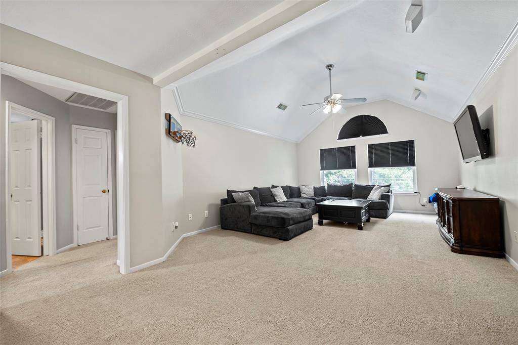 This open space game room is great for lounging and watching the BIG game, a playroom, yoga studio or whatever you desire!