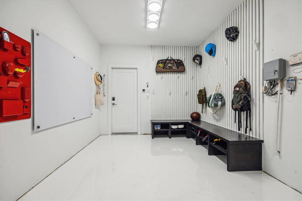 The oversized mudroom keeps the clutter out of the way and provides a fantastic drop zone for all your gear.