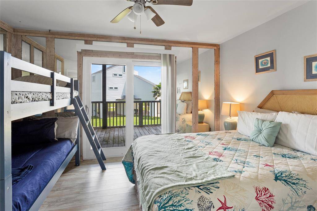 Walk into 2nd level with 2 bedrooms and laundry closet.  Both bathrooms have been updated with new gray cabinets and granite counters