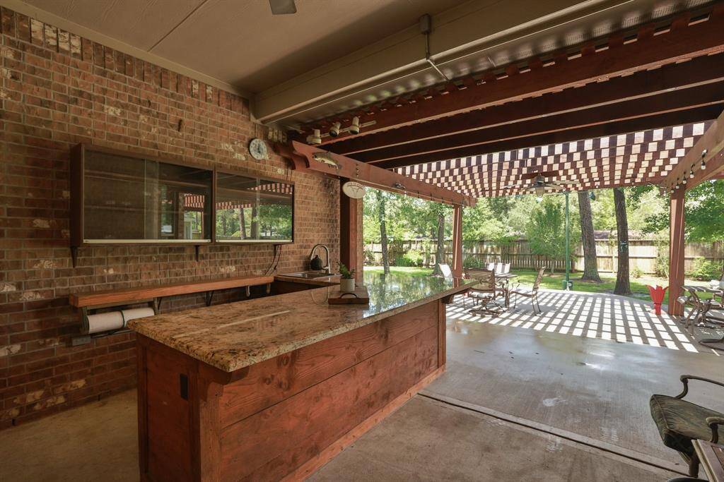 Back porch is set up for your outdoor kitchen