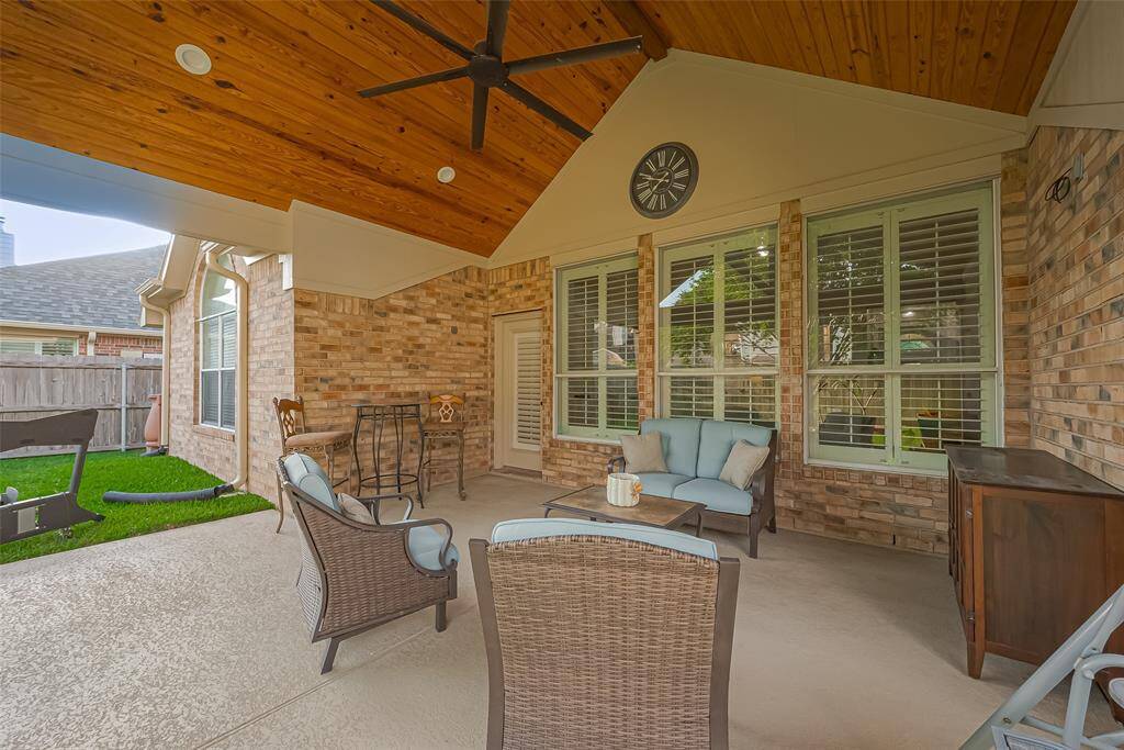 Impressive covered back porch added in 2020 is the perfect place to visit, watch TV, or just relax.