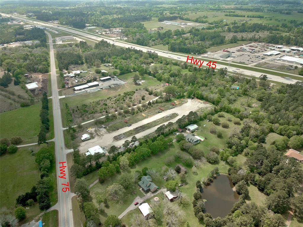 Aerial view of hwy and property