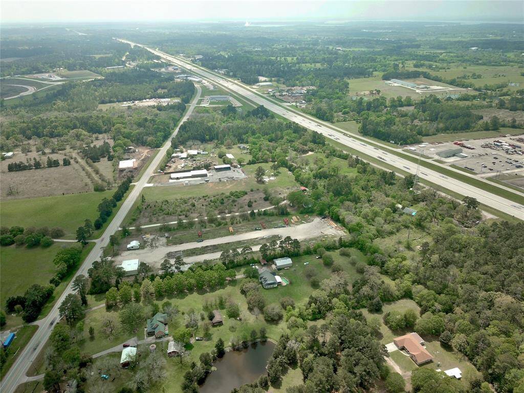 Aerial view over property