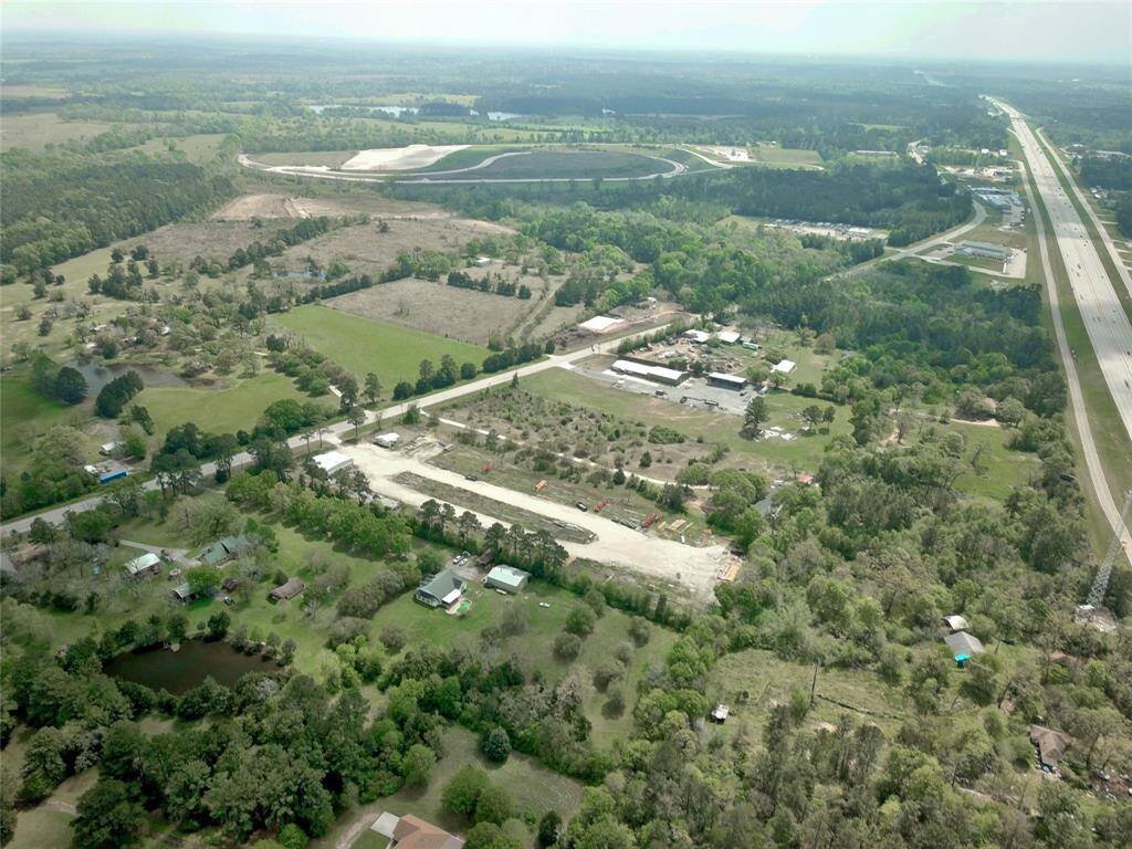 Aerial view over property