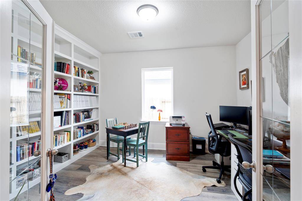 Office with custom shelving