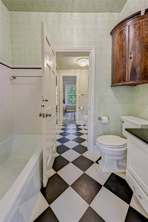 Ensuite bathroom with tub just off bedroom #2