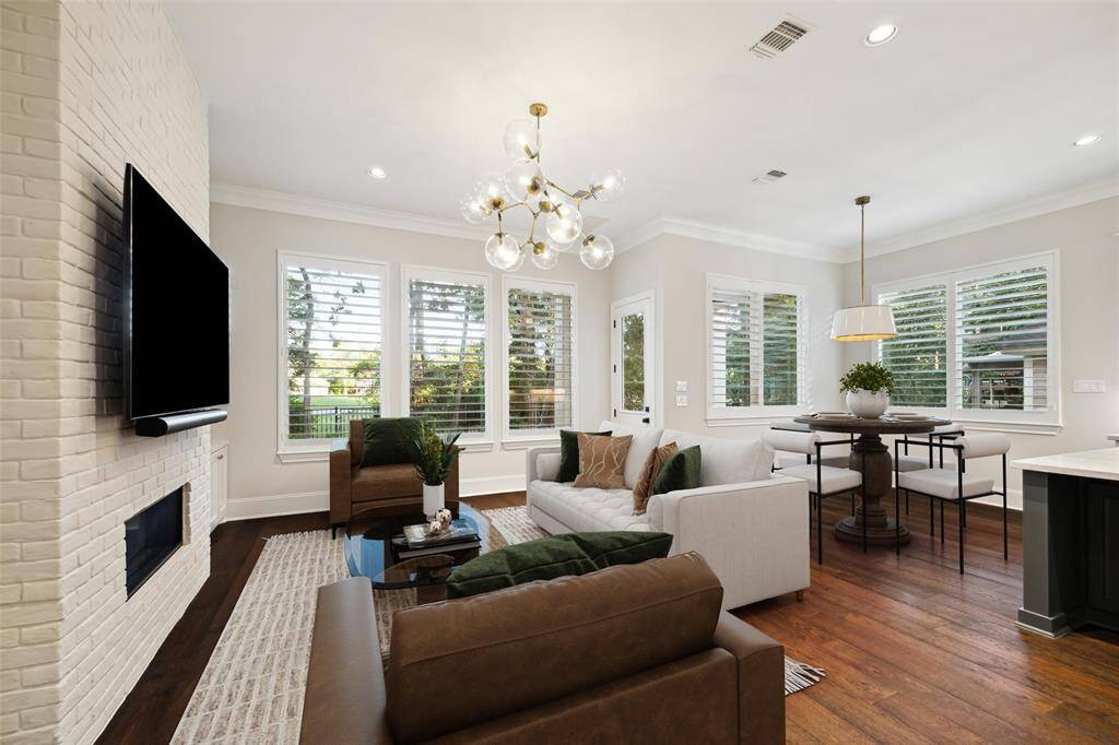 Virtual staging of living and dining areas.