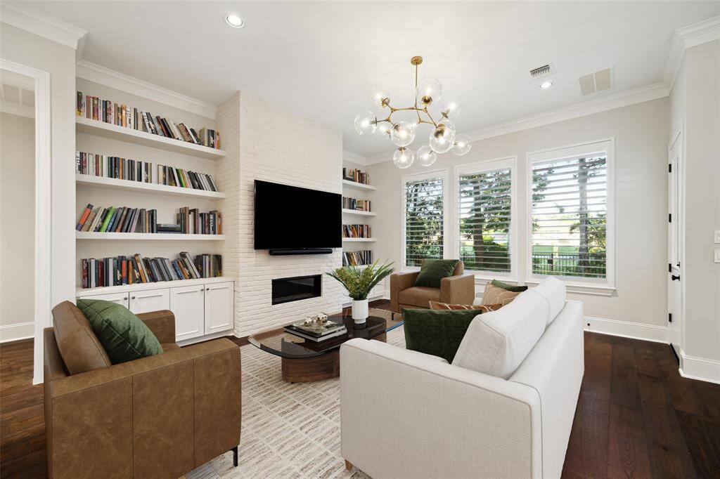 Virtual staging of living room.