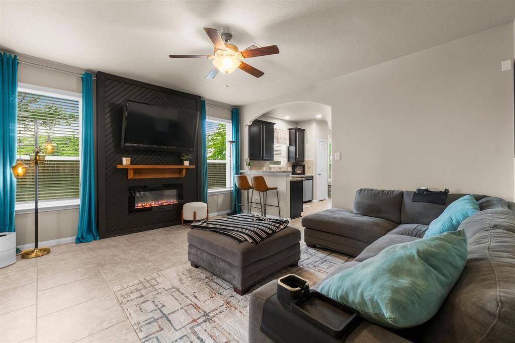 Electric Fire Place with Lovely Accent Wall