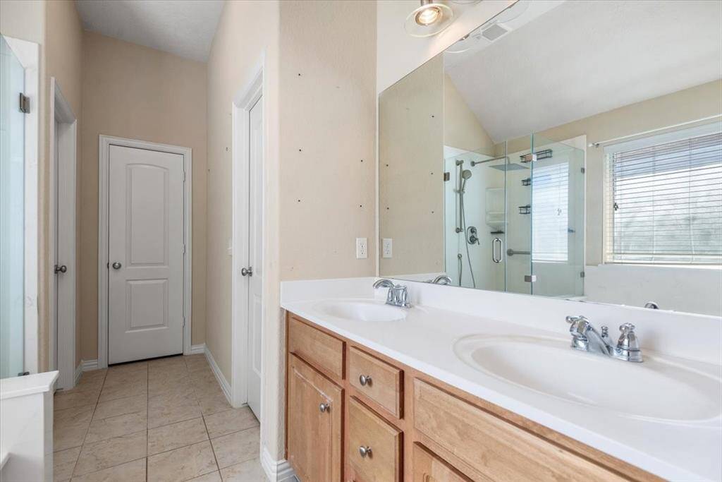 Primary Bathroom with two sinks.