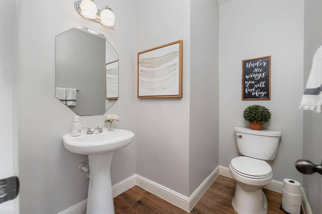 Half bath by staircase