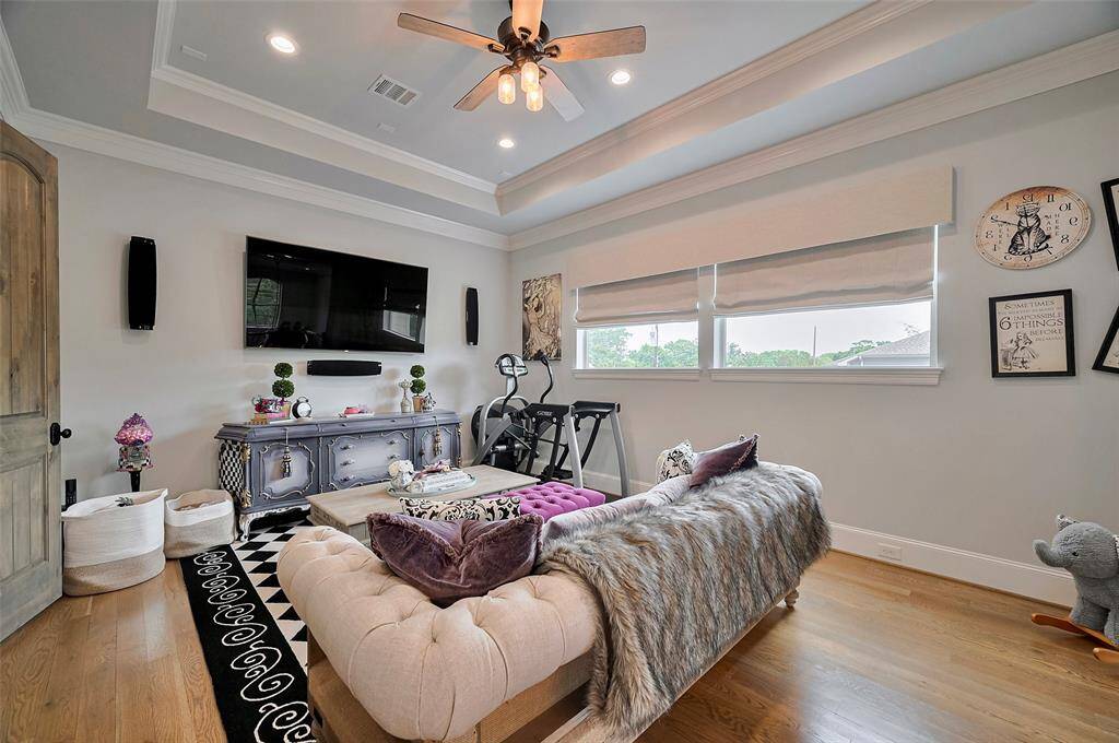 Another view of the game room highlights its generous size and flexibility—perfect for use as a home gym, playroom, or additional living space. With its thoughtful design and prime location, it easily adapts to fit your lifestyle needs.