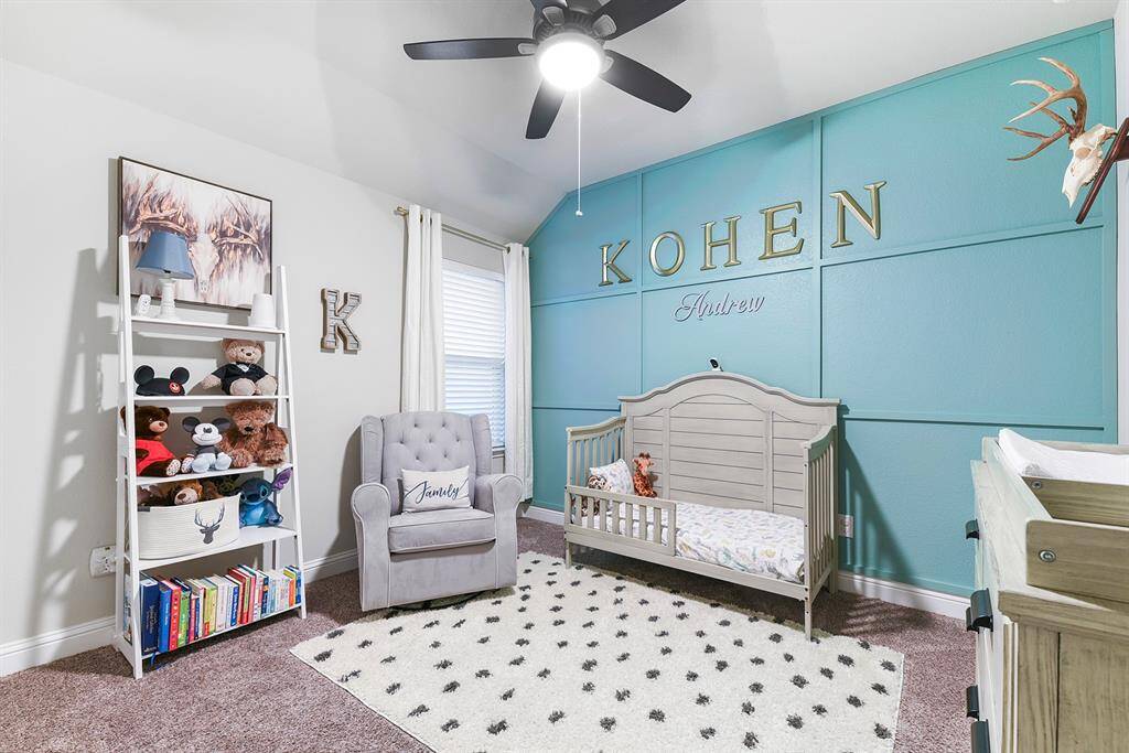 Third bedroom with added accent wall.