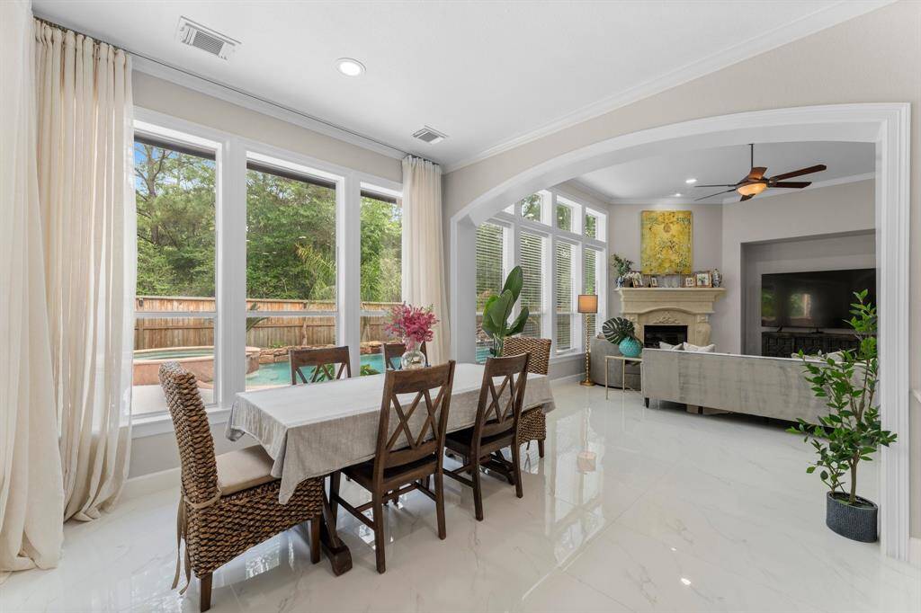 View of the pool.  Look at all those windows for natural light.