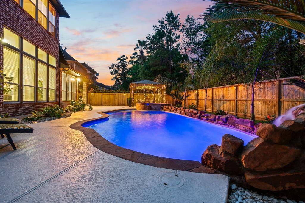Gorgeous pool with waterfall.