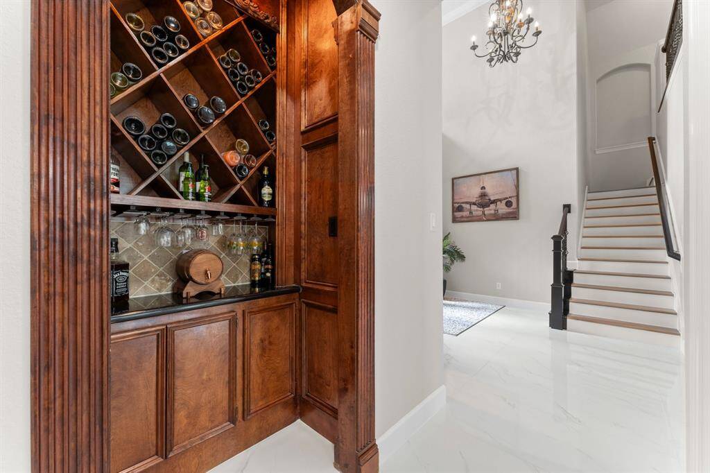 View of the wine grotto with plenty of space for your collection.