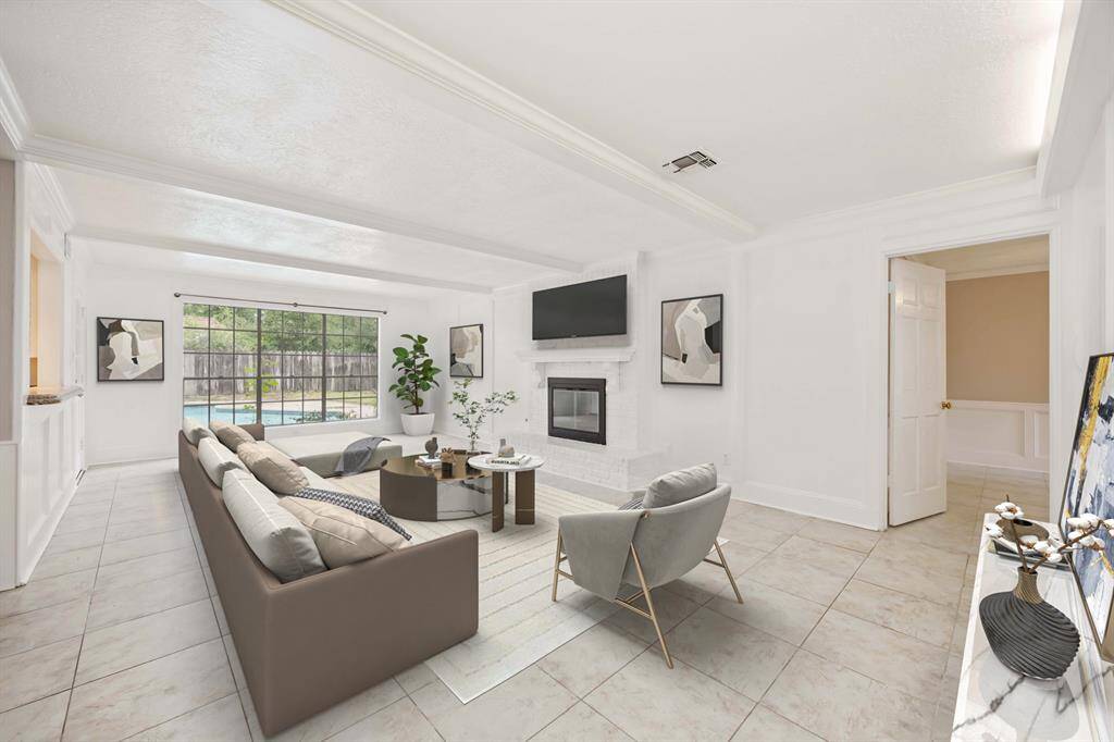 Living room-virtually staged