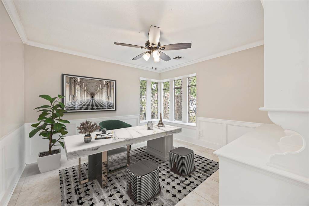Office/study off the living room- virtually staged