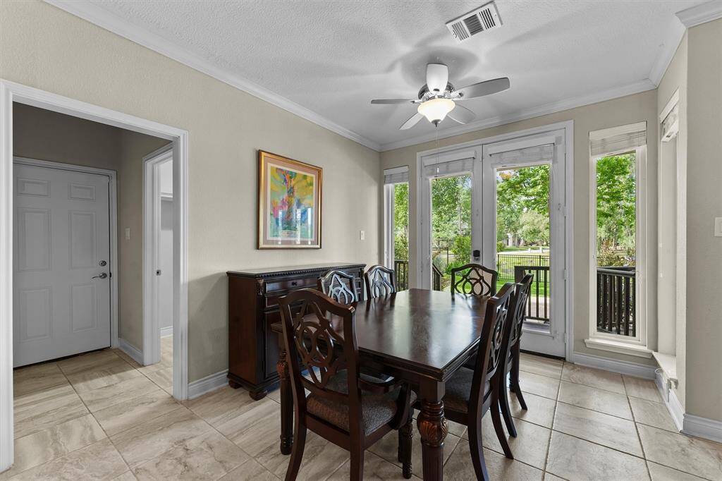 Breakfast room with access to the backyard.