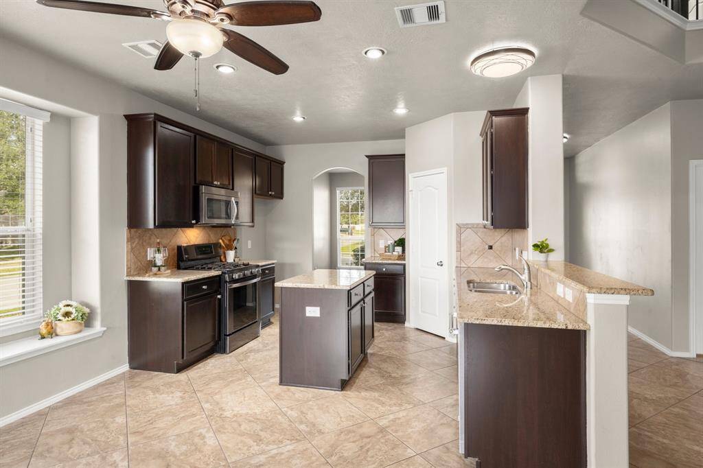 Notice the little coffee nook near the pantry.
