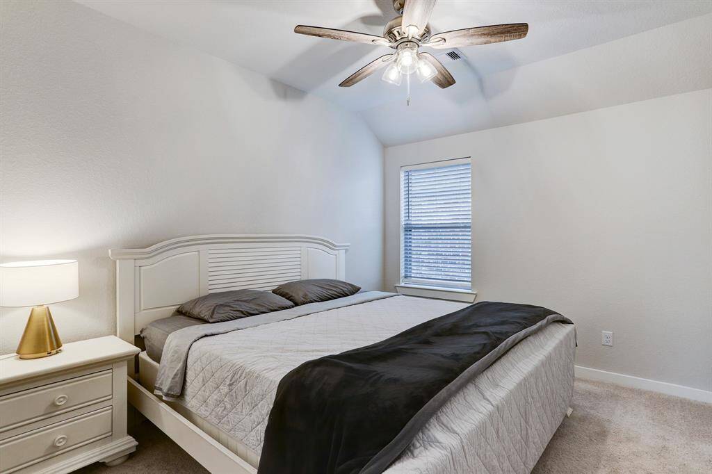 The 2nd-floor secondary bedroom #2 has ample closet space.