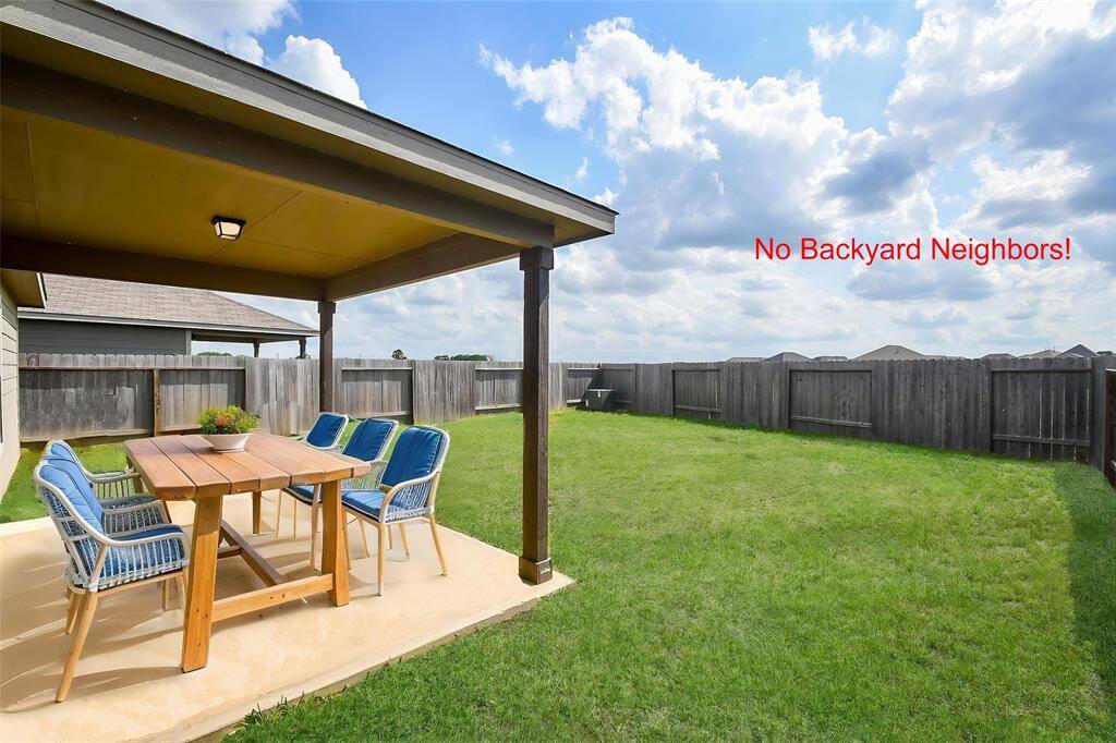 VIRTUALLY STAGED. Approx. 14x10 Covered Back Patio. This is not the seller's furniture. NO BACKYARD NEIGHBORS!